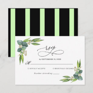 Elegant Eucalyptus greenery Wedding RSVP Card