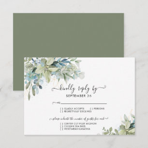 Elegant Eucalyptus Greenery Wedding RSVP Card