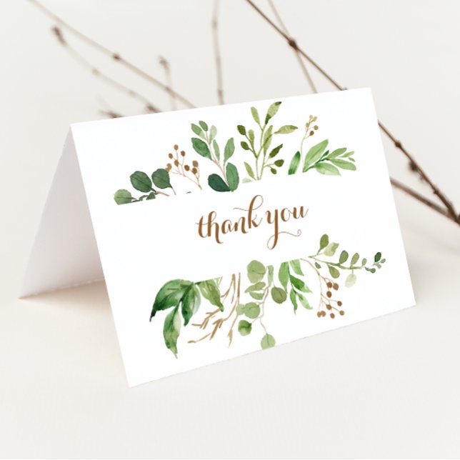 Elegant Eucalyptus Greenery Wedding Thank You Card (Creator Uploaded)