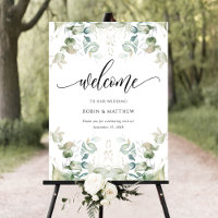 Elegant Eucalyptus Greenery Welcome Sign