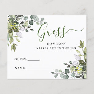 Elegant Eucalyptus Guess How Many Game Card