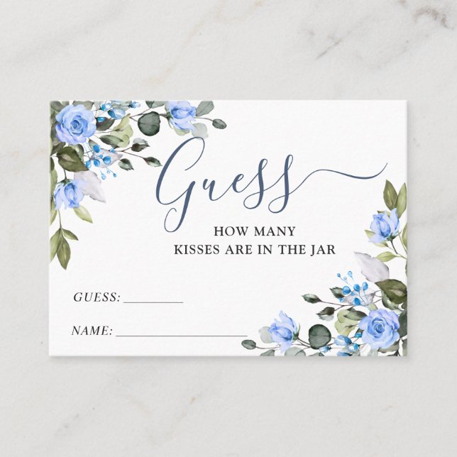 Elegant Eucalyptus Guess How Many Game Card (Front)