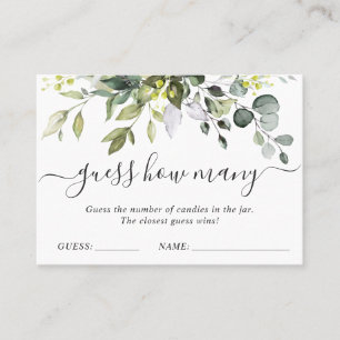 Elegant Eucalyptus Guess How Many Game Card