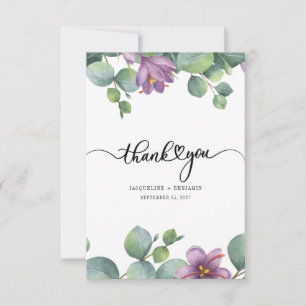 Elegant Eucalyptus Handwritten Wedding Thank You Card