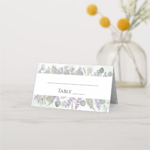 Elegant Eucalyptus & Lavender Rustic Boho Wedding Place Card