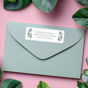 Elegant Eucalyptus Leaf Botanical Return Address