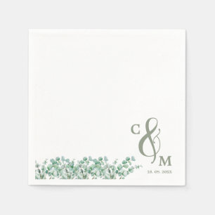 Elegant Eucalyptus leaf Greenery Wedding Napkin