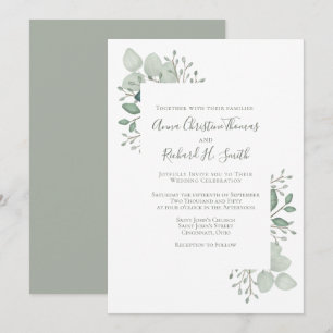 Elegant Eucalyptus Leaves Greenery Foliage Invitation