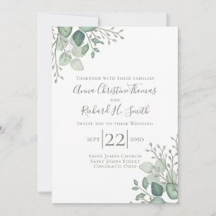 Elegant Eucalyptus Leaves Greenery Foliage Invitation