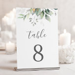 Elegant Eucalyptus Leaves Greenery Gold Table Number<br><div class="desc">Beautiful table numbers featuring watercolor eucalyptus and gold leaves. Perfect choice for outdoor celebrations.</div>