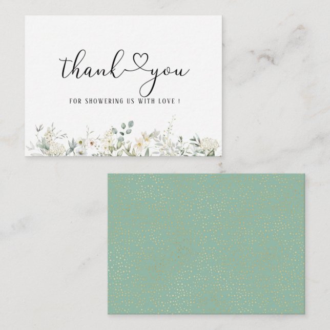 Elegant Eucalyptus Leaves Greenery Note Card (Front/Back)