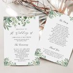 Elegant Eucalyptus Leaves Greenery Wedding Program<br><div class="desc">Elegant Eucalyptus Leaves Greenery - Personalized Wedding Program Card. 
(1) For further customization,  please click the "customize further" link and use our design tool to modify this template. 
(2) If you need help or matching items,  please contact me.</div>