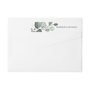 Elegant Eucalyptus Leaves Return Address Wrap Around Label
