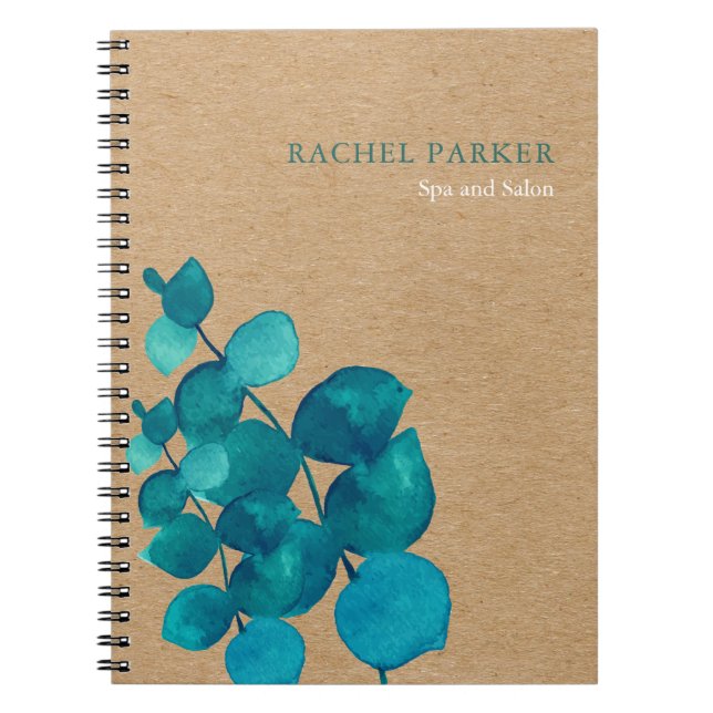 Elegant Eucalyptus Leaves Rustic Kraft Notebook (Front)