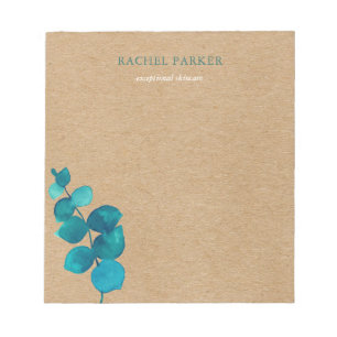 Elegant Eucalyptus Leaves Rustic Kraft Notepad