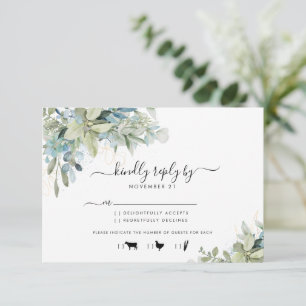 Elégant Eucalyptus Mariage Menu RSVP