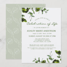 Elegant Eucalyptus Memorial Celebration Of Life