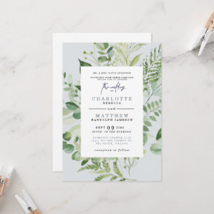 Elegant Eucalyptus Parents Dusty Blue Wedding  Inv Invitation
