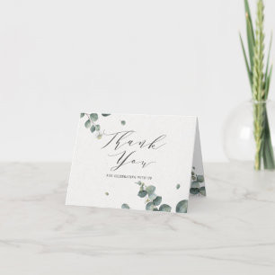 Elégant Eucalyptus Photo plié Carte de remerciemen