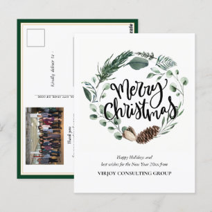 Elegant Eucalyptus Pine Cone Foliage Business Postcard