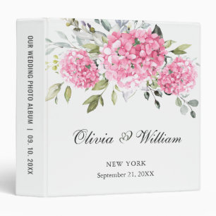 Elegant Eucalyptus Pink Hydrangea photo album Binder