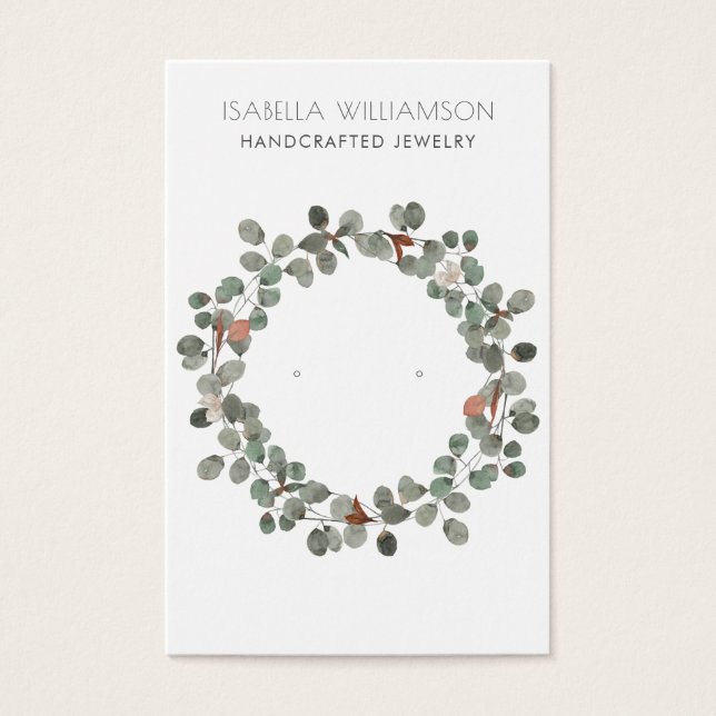 Elégant Eucalyptus Porte Bijoux Cartes d'Affichage (Devant)