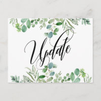 Elegant Eucalyptus Postponed Wedding Update Notice