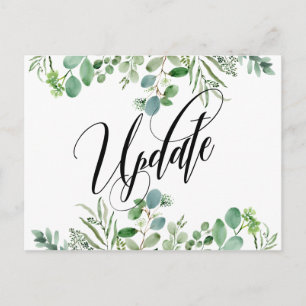 Elegant Eucalyptus Postponed Wedding Update Notice Postcard