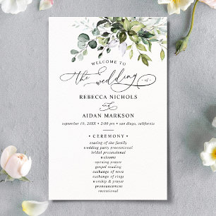 Elégant Eucalyptus Programme de mariage vert
