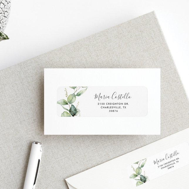 Elegant Eucalyptus Quinceanera Adresse de retour (Eucalyptus Greenery Return Address Label)