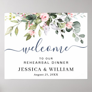 Elegant Eucalyptus REHEARSAL DINNER Welcome Sign