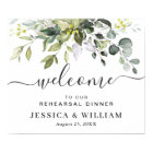 Elegant Eucalyptus REHEARSAL DINNER Welcome Sign