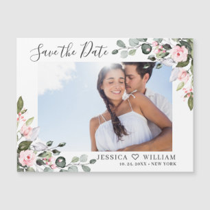 Elegant Eucalyptus Save the Date Magnetic Card