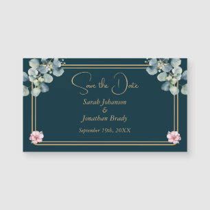 Elegant Eucalyptus Save the Date Magnetic Card