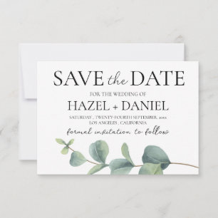 Elegant Eucalyptus Save the Date Wedding Card