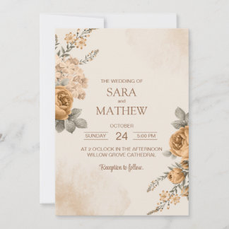 Elégant Eucalyptus Simple Faire-part de mariage