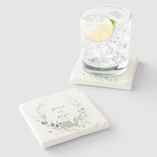 elegant eucalyptus stone coaster (Side)