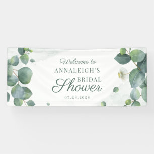 Elegant Eucalyptus Succulent Foliage Bridal Shower Banner