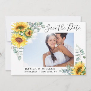 Elegant Eucalyptus Sunflower Floral Wedding Save T Save The Date