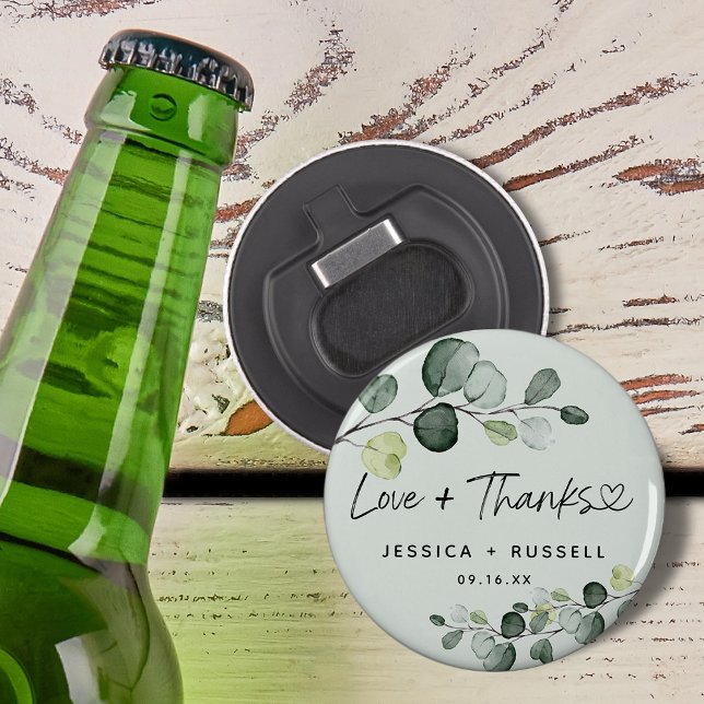 Elegant Eucalyptus Thank You Wedding Bottle Opener (Elegant Eucalyptus Thank You Wedding Bottle Opener)