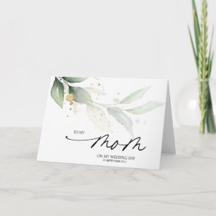 Elegant Eucalyptus To My Mom on my Wedding Day Card