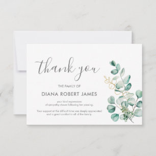 Elegant Eucalyptus Typography Sympathy Thank You Card
