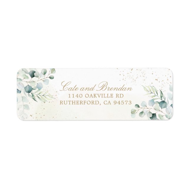 Elégant Eucalyptus Verdure Mariage Or (Devant)