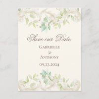 Elegant Eucalyptus Vintage Rustic Save the Date