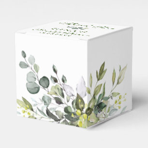 Elegant Eucalyptus Watercolor Bridal Shower Favor Box