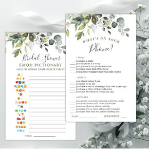 Elegant Eucalyptus Watercolor Bridal Shower Game