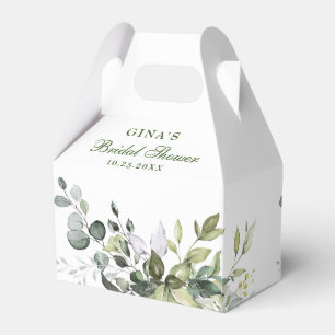 Elegant Eucalyptus Watercolor Greenery  Favor Box