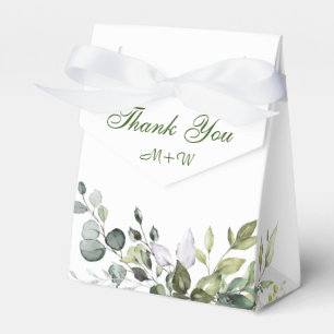 Elegant Eucalyptus Watercolor Greenery Wedding Favor Box