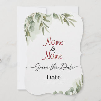Elegant Eucalyptus Watercolor "Save the Date" Card