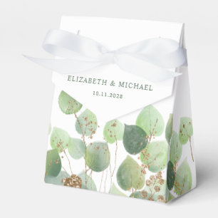 Elegant Eucalyptus Watercolor Wedding Favour Box